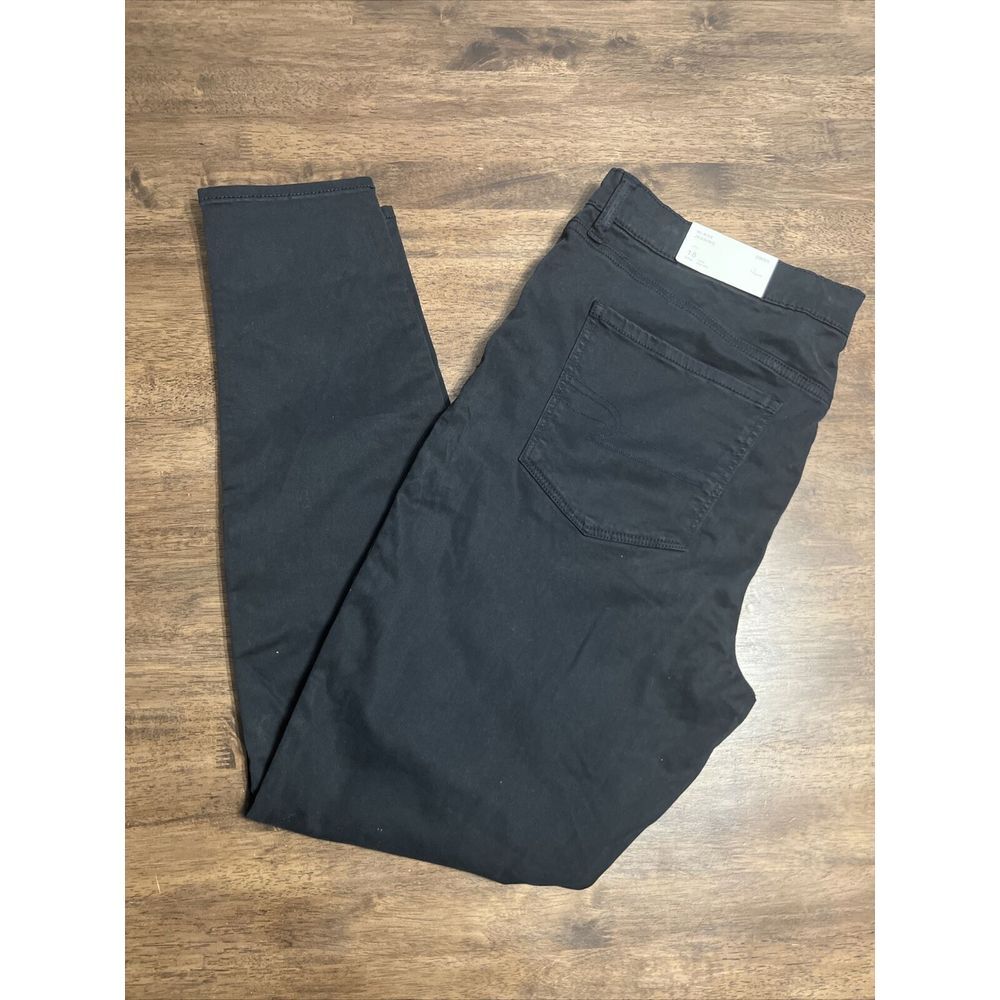 American Eagle‎ women's Jegging Black Denim Stretch Jeans 18 Long Super Soft